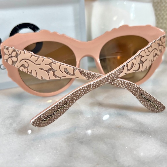 Dolce and Gabbana Pink/Brown Gradient DG4267 Brocade Cat Eye Sunglasses - Picture 3 of 9